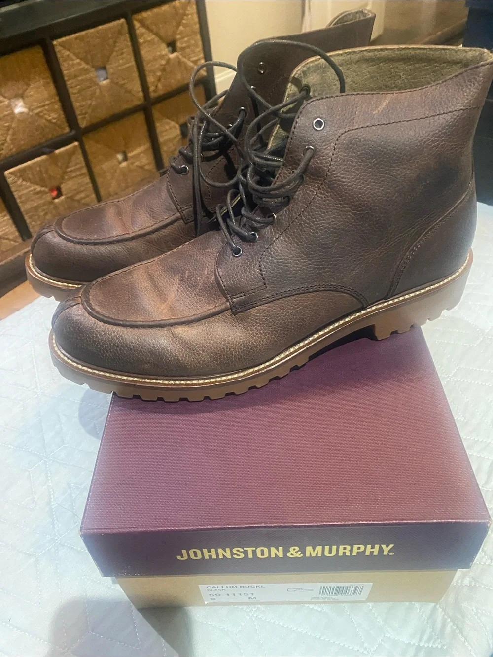Johnston & Murphy Brown Leather Chukka Moc Toe Boots